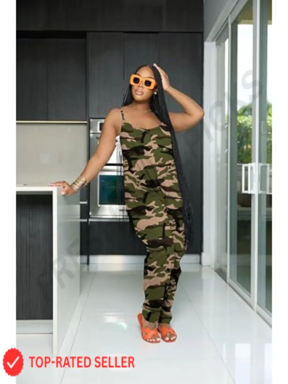 Womens Loose Strap Overalls Jumpsuit Sleeveless Romper with Pockets